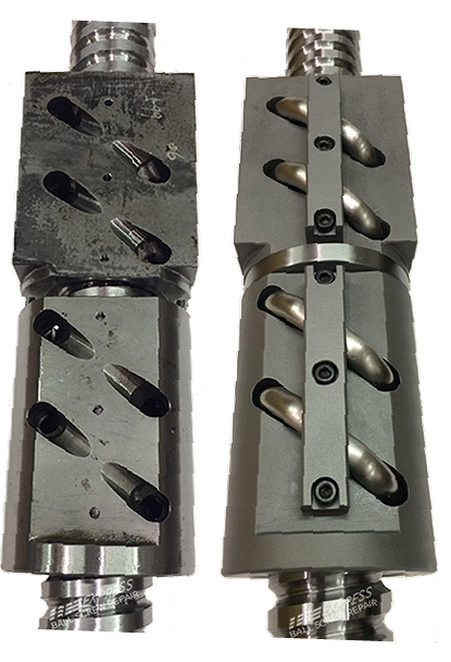 z axis double nut ball screw assembly from a Johnford TC35 CNC turning center